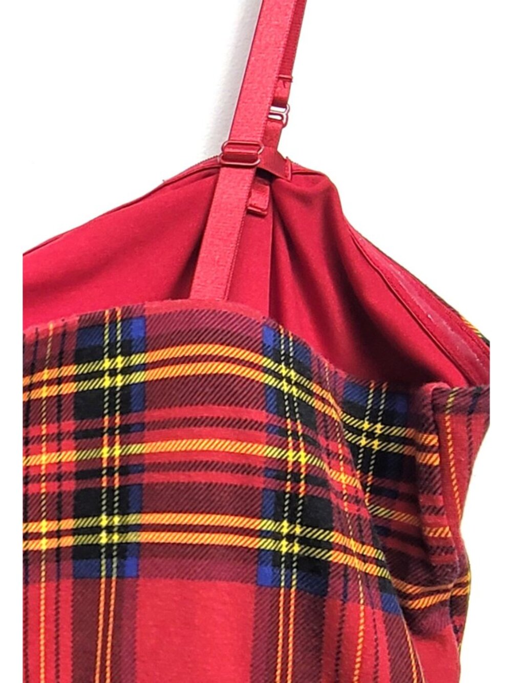 Torrid Betsey Johnson Red Tartan Plaid Ponte Dress 20 - Picture 9 of 12